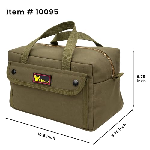 Waxed Canvas All Purpose Military Style Duffle Bag, Water-Resistant, Adjustable Strap, Fully Lined, Double Zipper Closure, heavy Duty, Olive Green - color: Olive Green 11"x7"x6"