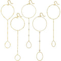 5PCS Hand Chain Bracelets for Women Ring Bracelet Adjustable Gold Bracelets Summer Jewelry Accessories for Women
