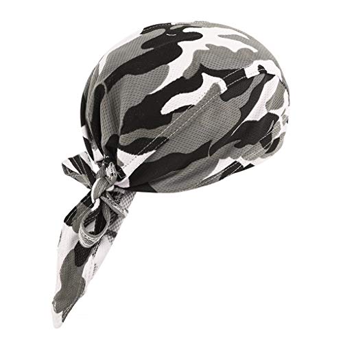 PURFUN Men Women Breathable Cycling Bandana Headscarf Adjustable Sweat Wicking Quick Dry Mesh Head Scarf Wrap Liner Skull Cap - color: Camou#2