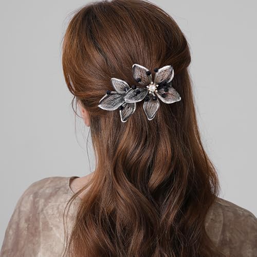 Mistofu DIY Copper Wire Metal Hand-woven High-level design Barrettes Elegant Hair Accessories, Gifts for Women Girls (black-c) - color: black-c