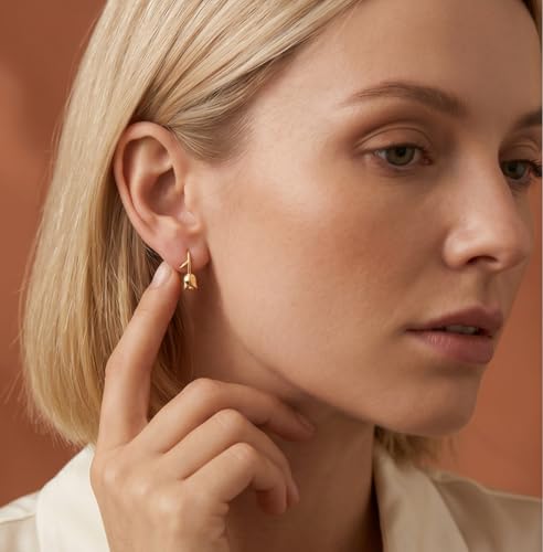 Reffeer Solid 925 Sterling Silver Flower Crawler Cuff Earrings Wraps for Women Teens Tulip Flower Wrap Earrings - color: B-Yellow