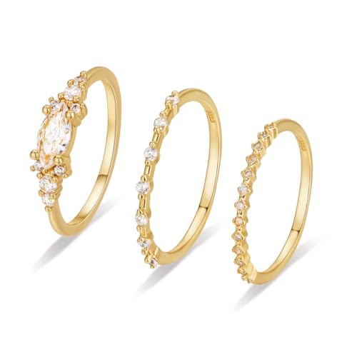 Otxas Dainty Rings for Womem Stackable Ring for Women Size 6-11 Wedding Rings - color: 3PCS, size: 6