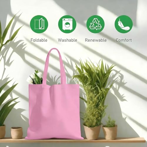 1 Pack Available Premium Canvas Reusable Tote Gift Bags,Made of Natural Canvas with Handle,Work,DIY,Shopping(Pink) - color: C4-pink 1 Pack