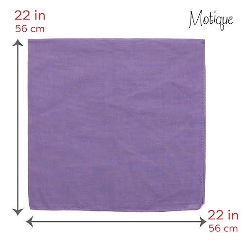 Motique Accessories Solid Color Bandana - Set of 6 Bandannas - color: Lavender