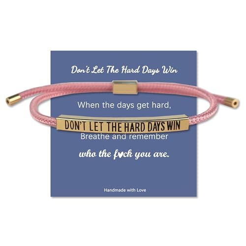 LINY Inspirational Gifts for Women Men, Dont Let The Hard Days Win Gifts, Motivational Inspirational Tube Bracelets Friendship Birthday Meaningful Gift for Friends Female - color: Dont Let-Tube Pink+Gold