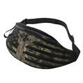 Camo Camouflage American Flag Hunting Deer Fashion Casual Fanny Pack Waist Bag Men Women Adjustable Belt Waist Bag For Travel Hiking Cycling Running Festival Carnival - color: Black1