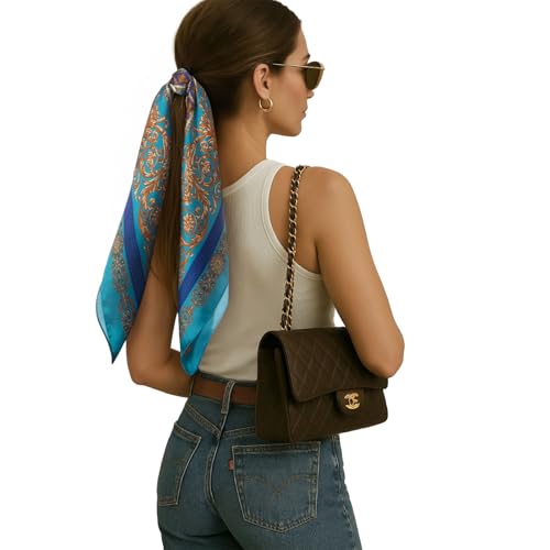 RIIQIICHY Women Head Hair Scarf Like Satin Silk Scarf Sleeping Hair Wrapping Night 27.5" - color: C006