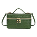 Trendy Shoulder Bags for Women Mini L19 Square Box Satchel Bag Cute PU Leather Crossbody Purse with Adjustable Strap - color: Green