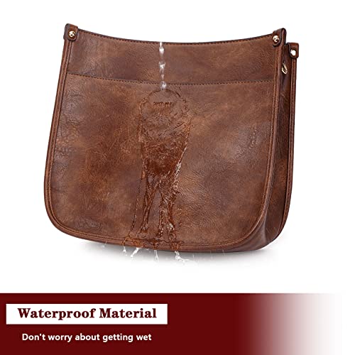 HKCLUF Crossbody Bag Purse for Women 2PCS/Set Leather Hobo Handbag Wallet Set With 2Adjustable Guitar Strap Shoulder Bag | Purse - color: A13-browncoffee