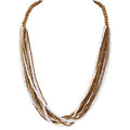 Coiris Chunky Statement Necklaces for Women Boho Multi Long Layered Strand Beaded Necklace for Women Handmade Crystal Beach Jewelry Gift - color: Brown