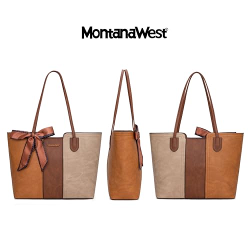 Montana West Tote Bags for Women Top Handle Satchel Purses - color: Beige With Yellow