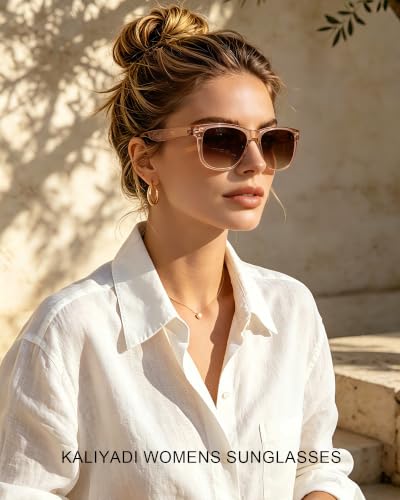 KALIYADI Womens-Sunglasses Polarized-Sunglasses for Women: Retro Trendy Sun Glasses With UV400 Protection for Driving Travel - color: (3 Pack) Black/Gradient Brown/Crystal Brown