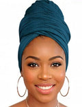 Head Wraps for Black Women, Breathable Headwrap Soft Long Hair Wraps Wide Headscarves for Locs Braids - color: Dark Teal