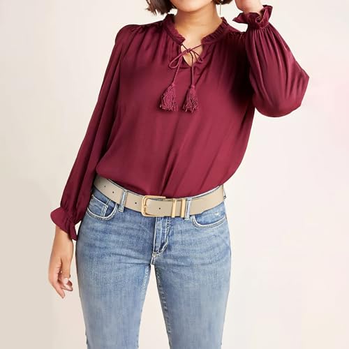 3 Pack Women's Belts for Jeans Pants Dresses Fashion Ladies Leather Waist Belt with Buckle Leather Belts - color: Black+coffee+beige(gold), size: Fit Waist Size 37-41in