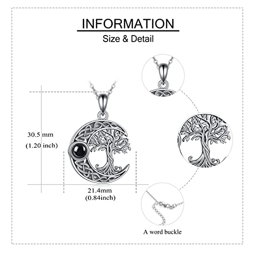ONEFINITY Tree of Life Necklace 925 Sterling Silver Abalone Shell Celtic Knot Pendant Necklace for Women Jewelry - style: Tulip
