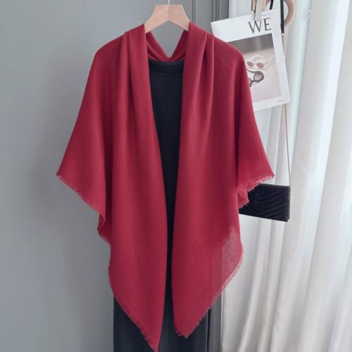 K-Elewon Large Square Scarf 51" Cotton and Linen Hand feel Scarf Fashion Scarves Hair Wrapping Scarfs Neck Scarves for Women - color: H2313