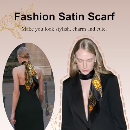 Head Scarf for Women Red Silk Bandana Pirate Costume Accessories, Pirate Head Scarf for Hair Wrapping and Sleeping 35 Inches - color: Black, Red