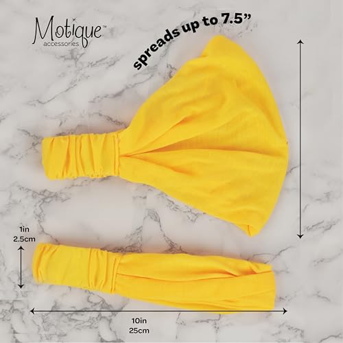 Motique Accessories Wide Cotton Head Band Solid Boho Yoga Style Soft Hairband for Women (Marigold) - color: Marigold