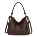 Shoulder Handbags for Women Large Soft Casual PU Leather Hobo Tote Purses - color: B-coffee
