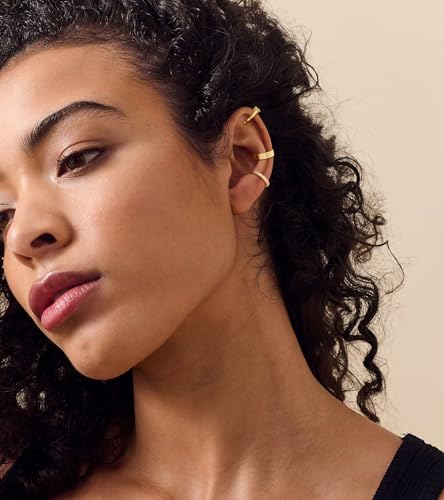 14K Gold/Silver Plated Ear Cuffs Set Dainty Clip Piercing Stack Small Cartilage Hoop Huggie Trendy Tarnish Hypoallergenic Jewelry Gift - style: gold style 5