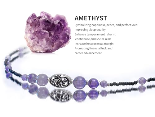 Damanse Beaded Glasses Chain,Eyeglass & Sunglass Strap For Women Stylish - color: Tree of Life Amethyst