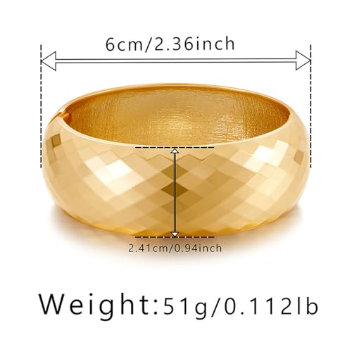 YMBYCM Gold Chunky Bangle Bracelets for Women Trendy Wide Chunky Cuff Bracelets Wrap Bracelet - style: J-G