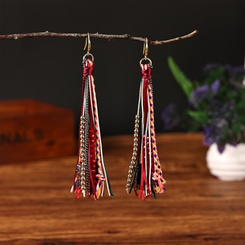 Bohemian Dangle Earrings for Women with Long Tassel Design Drop Earrings - style: Boho-tassel