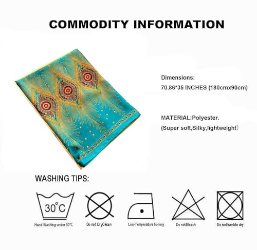Acotavie Scarfs for Women Fashion Scarves Long Floral Pattern Scarf Headscarf Lightweight Sunscreen Shawls - color: Green Red