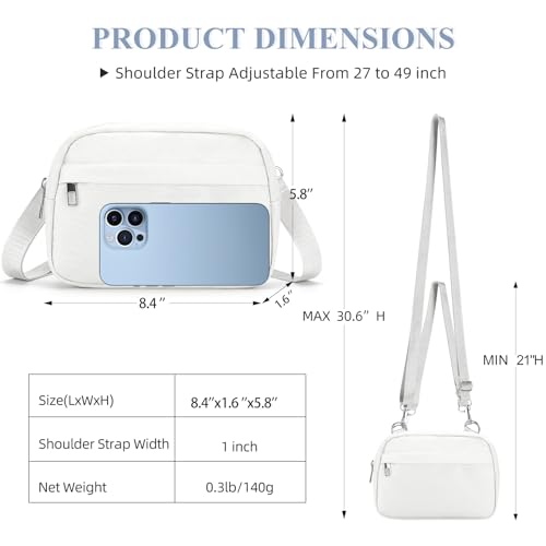 MAXTOP Small Crossbody Bags for Women Belt Bag Fanny Pack with Adjustable Strap - color: Pure White, style: Small Crossbody Bag