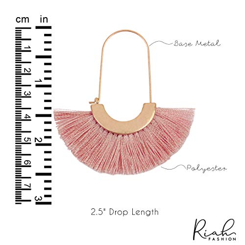 Bohemian Silky Thread Tassel Strand Fringe Statement Hoop Earrings - Lightweight Semi Circle Fan Threader, Mermaid Hoops - color: Fan Tassel Threader - Ivory