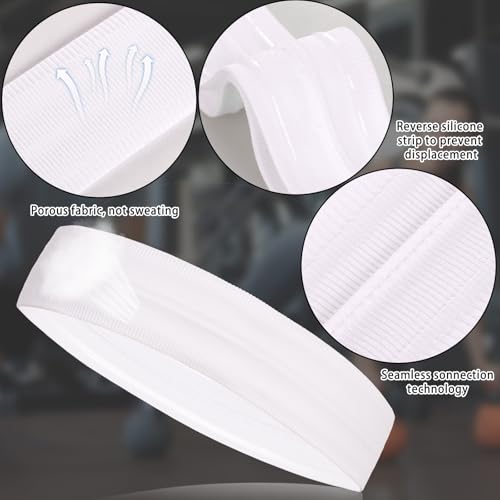 Workout Headbands Non Slip Headband Sport Headbands Sweatbands Elastic Sport Hair Bands for Sports Travel Indoor Fitness Gym - color: solid10