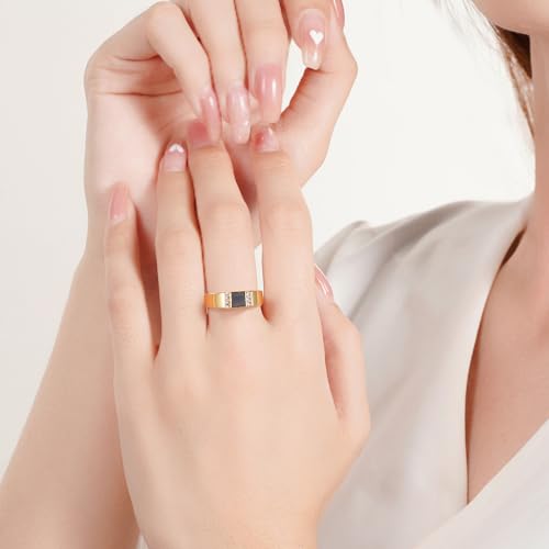 Gold Christian Ring for Women with Nano Bible Chip – Entire New Testament Inside – Elegant, Inspirational Gift for Her, Faith Jewelry for Any Occasion - style: Classic