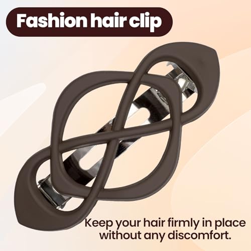 3 Pcs Vintage French Barrette Clips, Decorative Strong Hold Grip Barrette Hair Clip, No Slip Styling French Hair Accessories for Women (Black+Brown+Dark Blue) - color: Black, Brown, Dark Blue