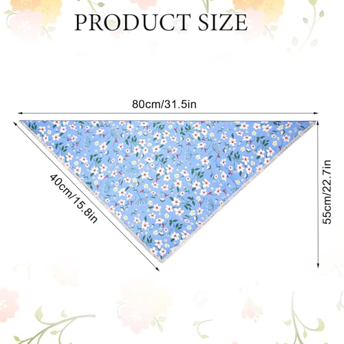 6 Pcs Floral Head Scarf Hair Bandanas Colorful Floral Bandana Headband Triangle Head Kerchief Women Bandana Print Chiffon Boho Hair Scarf Neck Scarves Hand Wrap Hairbands