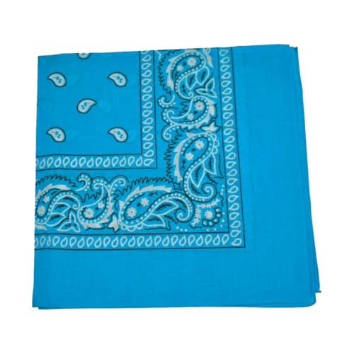 Motique Accessories 22 Inch Cotton Paisley Bandana - color: Blue