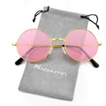 NACHLYNN Round Hippie Sunglasses Metal Border Circle Hippie Glasses UV380 Protection 70s Sunglasses for Men Women Party Favor - color: Pink
