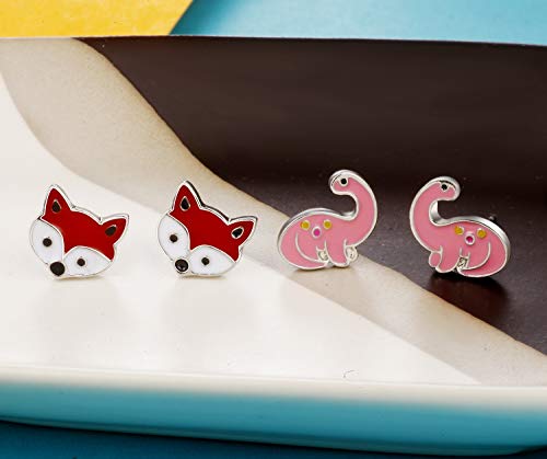 33 Pairs Stainless Steel Cartoon Earrings for Girls - Hypoallergenic Colorful Stud Earing Set, Mix & Match Cute Earring for Teens, Kids, Doll Dressup Accessories - style: Style G
