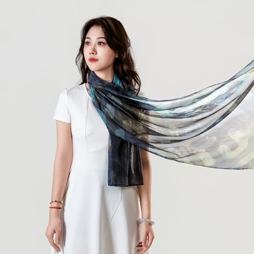 Lightweight Chiffon Scarf for Women 25x70 Inches – Sheer Summer Shawl Wrap, Boho Head Scarf, Travel Beach Cover Up, Elegant Evening Dresses Accessory