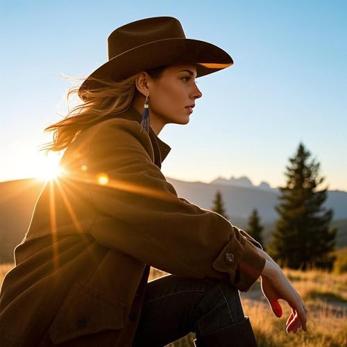 Coiris Boho Leather Layered Tassel Earrings for Women Lightweight Leather Fringe Dangle Earrings Handmade Bohemian Summer Beach Western Drop Earrings for Women - color: BlackBrown