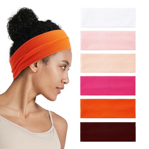 QIUTIMIY Headbands for Women Non Slip - 6 Pack Soft Stretchy Hair Bands for Women’s Hair – Fashion Sports Headbands for Yoga, Workout, Running, Gym, Daily Wear（Style 13） - color: Style 13
