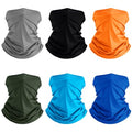 Geyoga 6 Pieces Summer UV Protection Cooling Neck Gaiter Face Clothing Neck Gaiter Mask Scarf Sunscreen Breathable Bandana - color: Multicolor