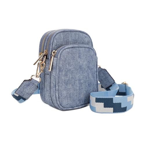 Mali+Lili, Josie Triple Zip Crossbody Bag - color: Denim Blue