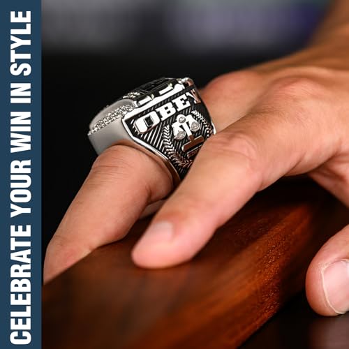 ESPN Respect the Commish Championship Trophy Ring - Size 12 Ring (Silver Finish)