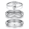 Chunky Gold Bangle Bracelets for Women Trendy 14K Gold Plated Cuff Bracelets Stack, Dainty Gold Bracelet Sets Non Tarnish Fashion Jewelry Gift - style: Silver-3pc-007