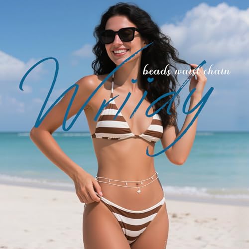 Layered Beads Waist Chain Gold/Silver Sun Belly Chain Bikini Body Chain Women Adjustable Beach Waist Jewelry Accessories - size: Large, style: Silver Sun