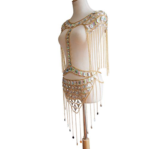 Women's Sexy Suit Body Chain - color: Gold Color-Small Waistcoat Waist Chain Body Chain Suit-7