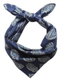 AVKA Studio 100% Cotton Bandanas for Women & Men, 2 Pack 20x20 Inch, 22x22 inch Hand Printed, Lightweight Cotton Handkerchief - color: Indigo Blue & White, size: 22 x 22 Inches Large