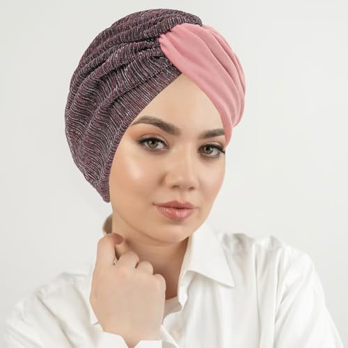 XYIYI Chemo Headwear Turban for Women, Cancer Patients Head Wrap Cover Hat for Hair Loss - color: Pink
