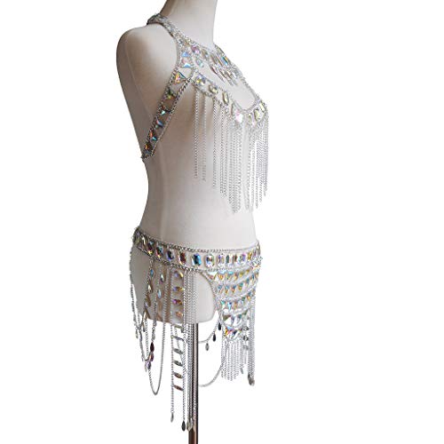 Women's Sexy Suit Body Chain - color: Silvery Color-A-Body Chain Suit-3