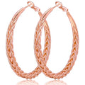 Senteria Silver Hoop Earrings for Women Hypoallergenic 925 Sterling Silver Post Hoop Earrings Lightweight Large Hoops Earring Thick Twisted Silver Hoops 30/40/50MM - color: 40MM Rose Gold